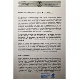 Disciplinary action against Arnie Williams